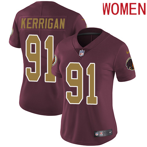 2019 Women Washington Redskins 91 Kerrigan red Nike Vapor Untouchable Limited NFL Jersey style 2